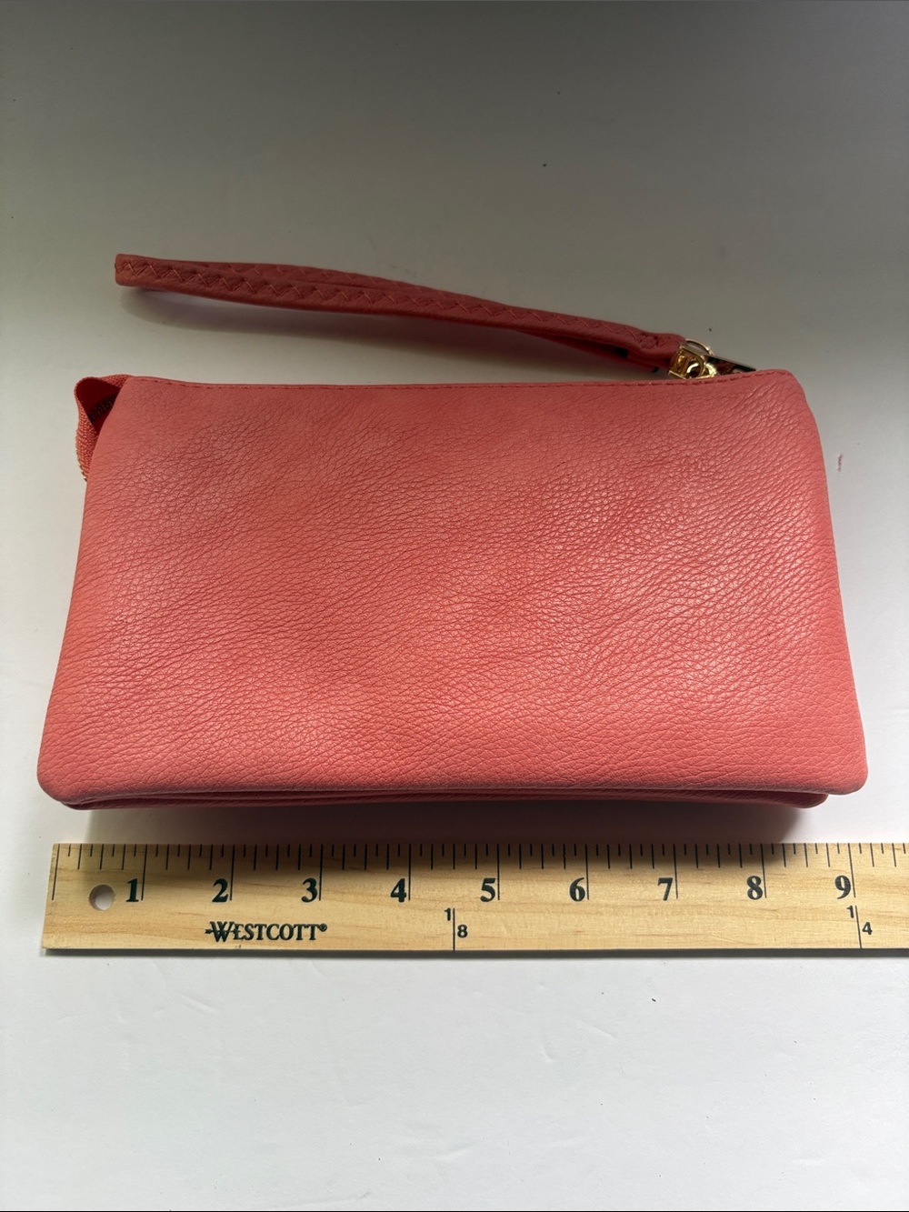 Jen & Co Coral Foldover Crossbody Clutch Wristlet Vegan Leather